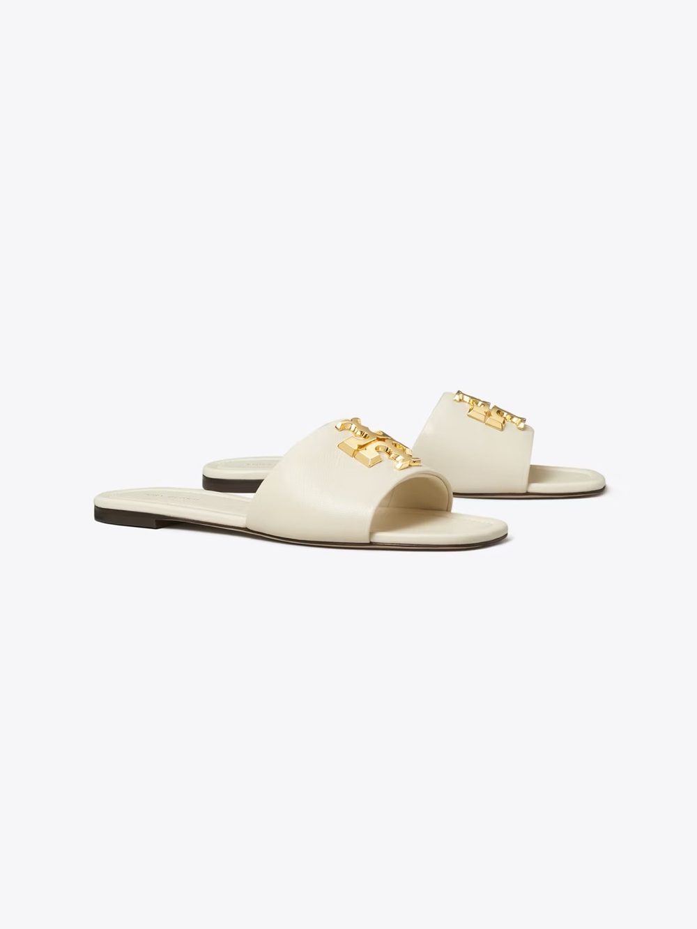 Tory Burch ELEANOR SLIDE Light Cream/Gold Size 5